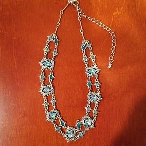 Turquoise crystal choker